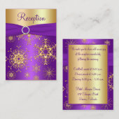 Umschließungskarte für lila und goldene Schneefloc Begleitkarte (Vorne/Hinten)