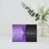 Umschließungskarte für lila und schwarzen Empfang Begleitkarte (Stehend Vorderseite)