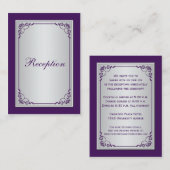 Umschließungskarte für lila und Silber-Scroll-Empf Begleitkarte (Vorne/Hinten)
