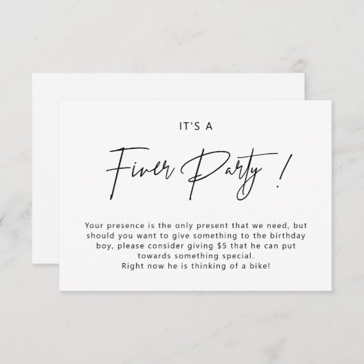 Umschließungskarte für Minimalistische Fiber-Party Begleitkarte (Vorne/Hinten)