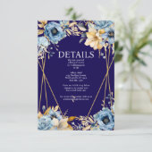 Umschließungskarte für Navy Blue und Gold Begleitkarte (Stehend Vorderseite)