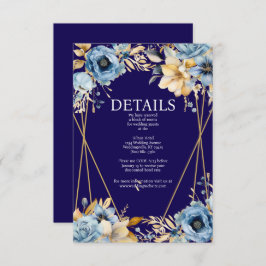 Umschließungskarte für Navy Blue und Gold Begleitkarte