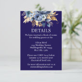 Umschließungskarte für Navy Blue und Gold Begleitkarte (Stehend Vorderseite)