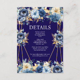 Umschließungskarte für Navy Blue und Gold Begleitkarte