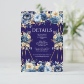 Umschließungskarte für Navy Blue und Gold Begleitkarte (Stehend Vorderseite)