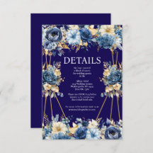 Umschließungskarte für Navy Blue und Gold