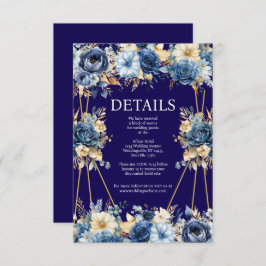 Umschließungskarte für Navy Blue und Gold Begleitkarte