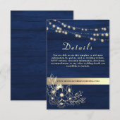 Umschließungskarte für Navy Blue Wedding Begleitkarte (Vorne/Hinten)