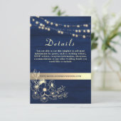 Umschließungskarte für Navy Blue Wedding Begleitkarte (Stehend Vorderseite)