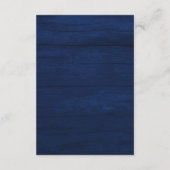 Umschließungskarte für Navy Blue Wedding Begleitkarte (Rückseite)
