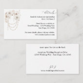 Umschließungskarte für Perlen und weiße Flora Begleitkarte (Vorne/Hinten)