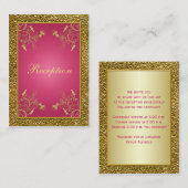 Umschließungskarte für rosa und goldfarbene Empfan Begleitkarte (Vorne/Hinten)