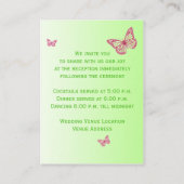 Umschließungskarte für rosa und grüne Blumenlatten Begleitkarte (Rückseite)