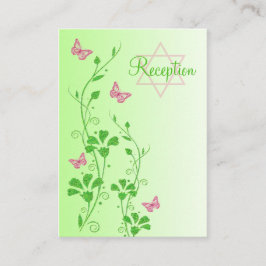 Umschließungskarte für rosa und grüne Blumenlatten Begleitkarte