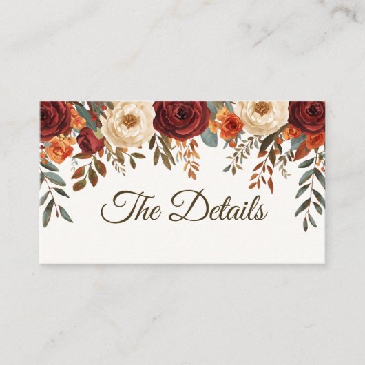 Umschließungskarte für rustikale Hochzeit im Herbs Begleitkarte (Vorderseite)