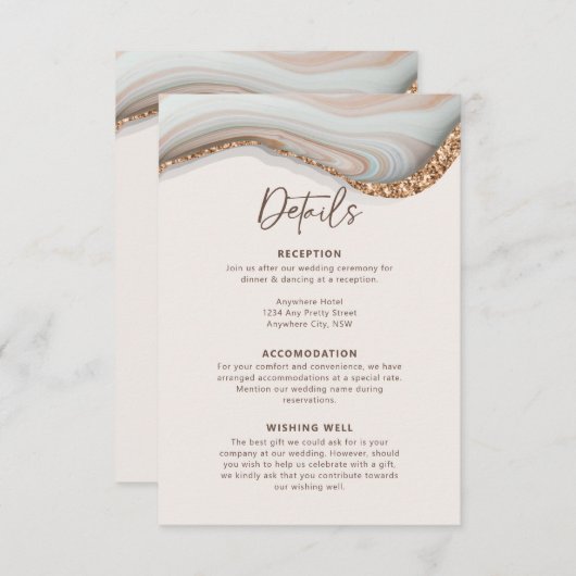 Umschließungskarte für Stone Agate Marble Begleitkarte (Vorne/Hinten)