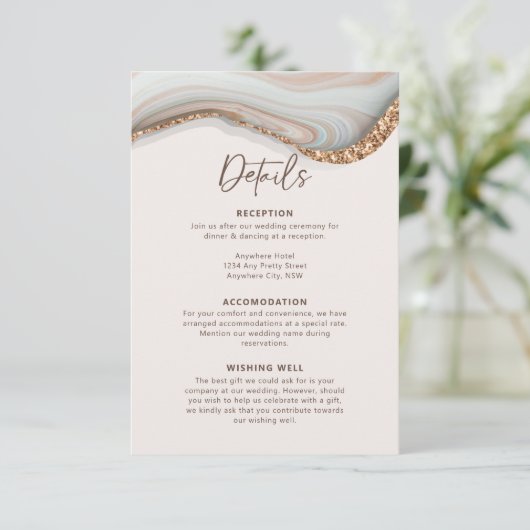 Umschließungskarte für Stone Agate Marble Begleitkarte (Stehend Vorderseite)