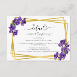 Umschließungskarte für tiefe Lila Violetten Begleitkarte