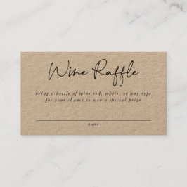 Umschließungskarte für Wein Visitenkarte