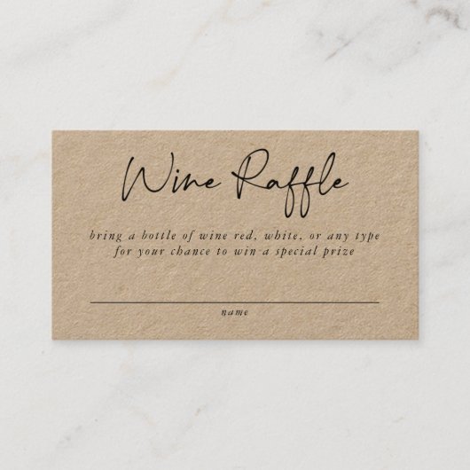 Umschließungskarte für Wein Visitenkarte (Vorderseite)