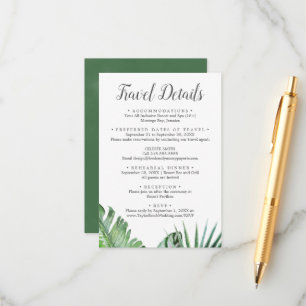 Umschließungskarte "Wild Tropical Palm" Begleitkarte