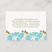 Umschließungskarten für Blue Hibiskus Empfang Begleitkarte (Rückseite)