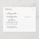 Umschuldung der Hochzeit in Urlaubsort Ankündigungspostkarte (Rückseite)