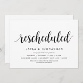 Umschulung, Hochzeit Ändern des Datums Einladung (Vorne/Hinten)