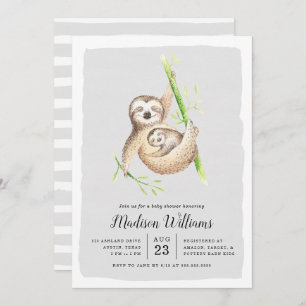 Umschweifen Sloth Baby Shower Einladungen