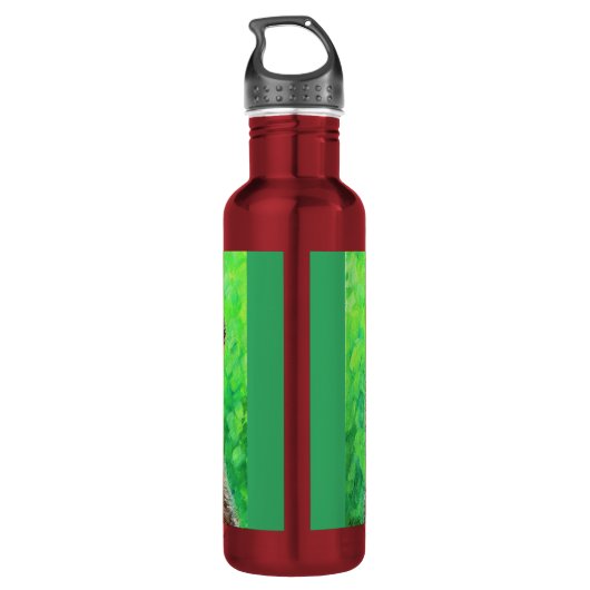 Umsichtige Braunbärenmalerei Edelstahlflasche (Rückseite)