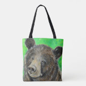 Umsichtige Braunbärenmalerei Tasche (Rückseite)