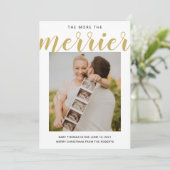 umso mehr die heitere Weihnachtsankündigung Feiertagskarte (Stehend Vorderseite)