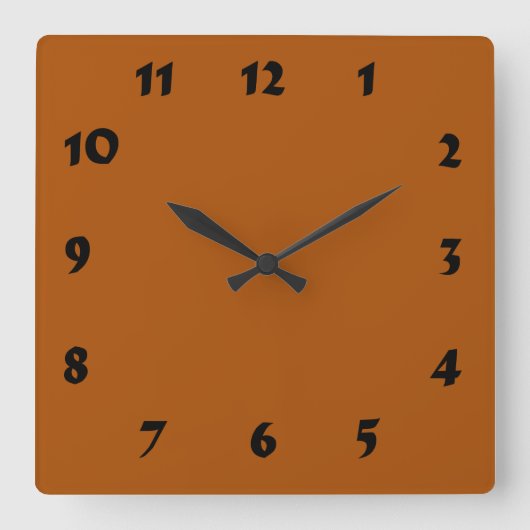Umstellbare nummerierte Burnt Orange Uhr (Vorderseite)