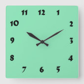 Umstellbare nummerierte Pastelgrüne Uhr (Vorderseite)