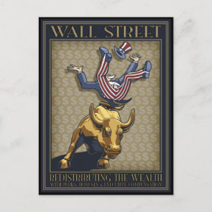 Umverteilung von Wall St. Postkarte