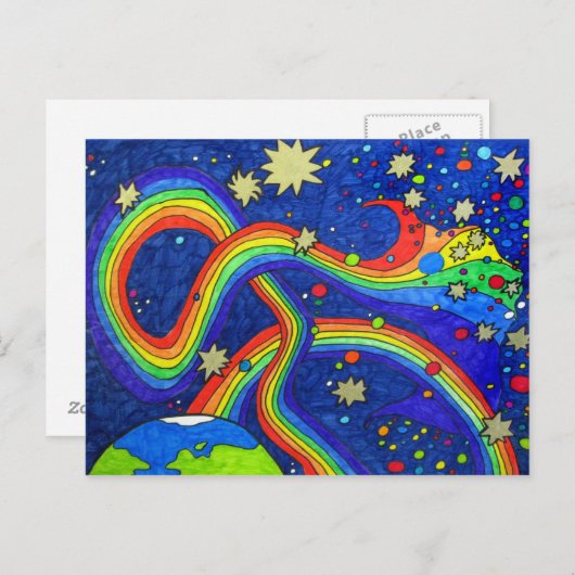 Umwandlung in Blue Postcard Postkarte (Vorne/Hinten)