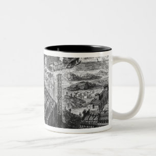 Umwandlung von Paris: Gebäude im Jahre 1861 Zweifarbige Tasse