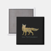 Umwelt durch Fox-Silhouette gerettet Magnet (Vorderseite/Rückseite)