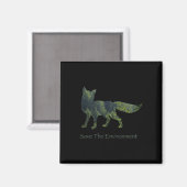 Umwelt durch Fox-Silhouette gerettet Magnet (Vorderseite/Rückseite)