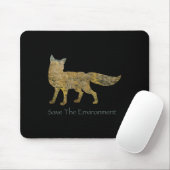 Umwelt durch Fox-Silhouette gerettet Mousepad (Mit Mouse)