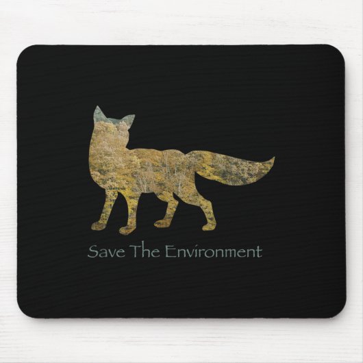 Umwelt durch Fox-Silhouette gerettet Mousepad (Vorne)
