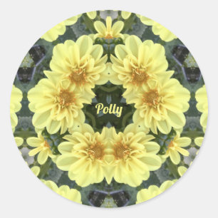 UMWELT ~ EASTER DAHLIAS GELBE RELIGIOUS ~ RUNDER AUFKLEBER
