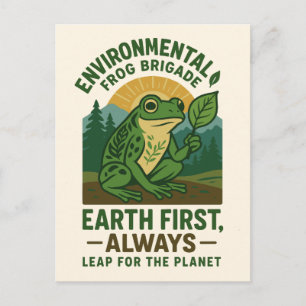 Umwelt-Frosch-Brigade – Erde zuerst, immer Postkarte