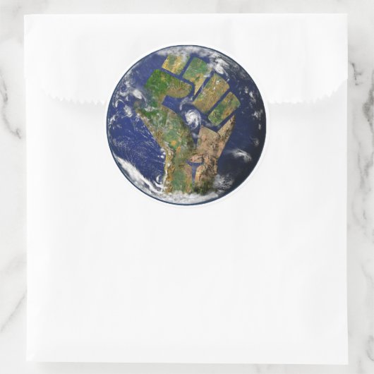 Umwelt-Power Runder Aufkleber (Tasche)