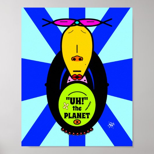 Umwelt und Affen-Maskottchen v1 Poster (Vorne)