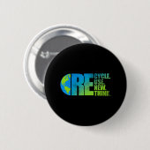 Umweltaktivismus Recycle Wiederverwendung neu über Button (Vorne & Hinten)