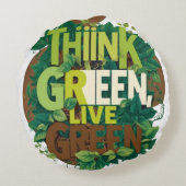 Umweltbewusstsein Rundes Kissen (Rückseite)