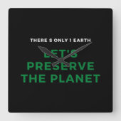 Umweltbewusstsein stoppt Klimawandel Quadratische Wanduhr (Vorderseite)