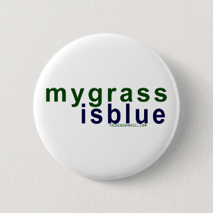Umweltfreundlich ist mein Gras blau Button