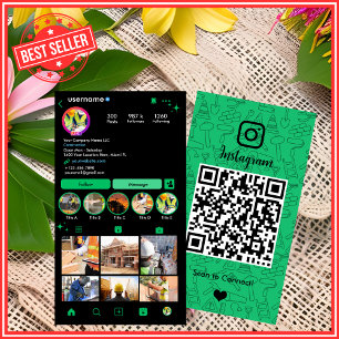 Umweltfreundliche grüne Bau Instagram QR Visitenkarte